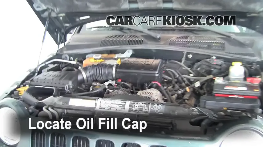 2002 Jeep Liberty Limited 3.7L V6 Aceite Agregar aceite
